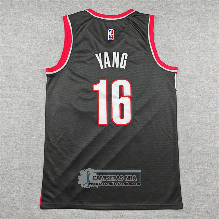 Camiseta Portland Trail Blazers Hansen Yang NO 16 Icon 2025-26 Negro